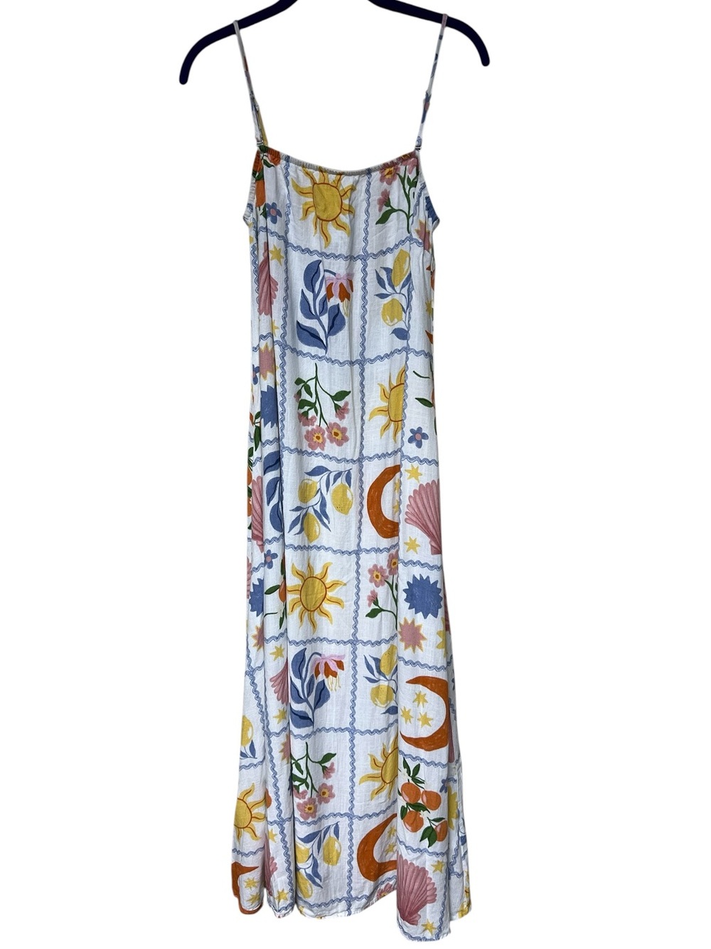 Paper Heart Costa celestial botanical tile print linen blend maxi dress - Picture 5 of 15
